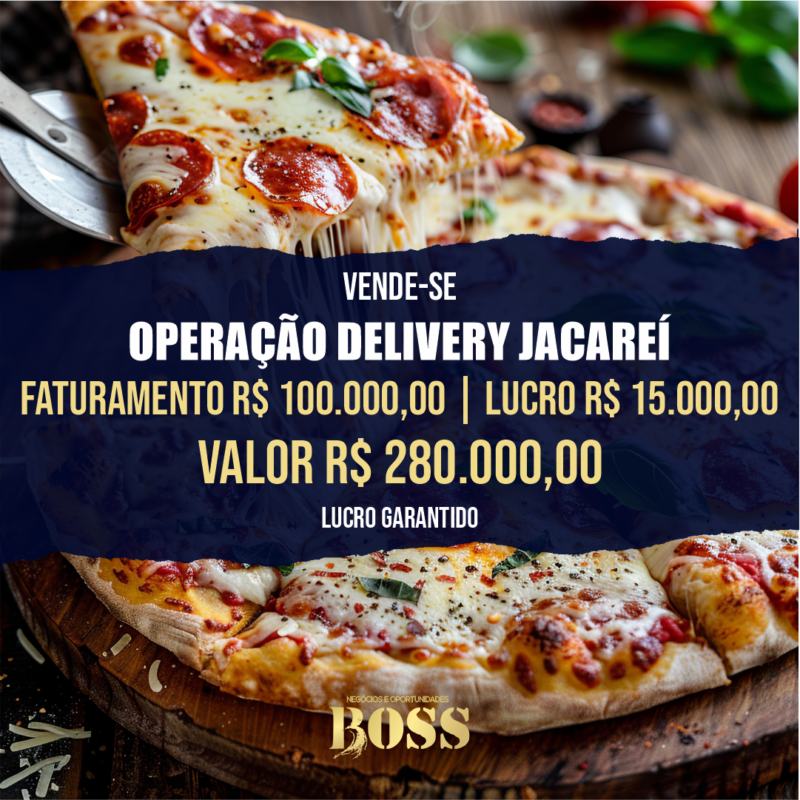 Operação Delivary Jacareí <br>Faturamento mensal R$ 100.000,00 <br>Lucro Mensal R$ 15.000,00