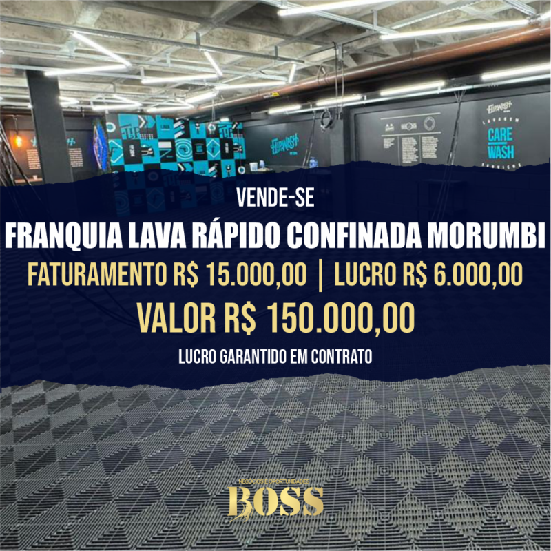 Franquia FLIPWASH – Morumbi Residencial <br>Faturamento mensal R$ 15.000,00 <br>Lucro mensal R$ 6.000,00