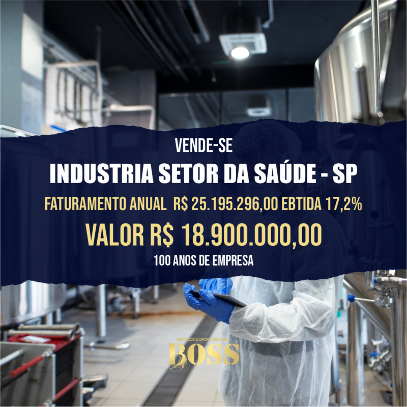 Indústria Setor da Saúde São Paulo <br>Faturamento anual R$ 25.195.296,00 <br> Ebitida 17,2%